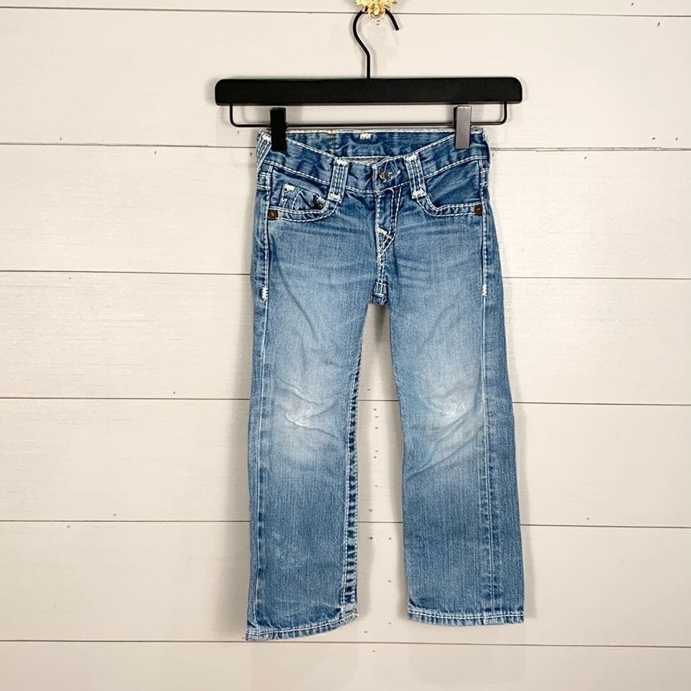 True Religion size 4 denim jeans distressed 100% cotton
